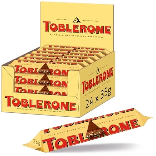 Offerta a tempo: Toblerone Cioccolato Svizzero al Latte Con Torrone al Miele e Mandorle - 24x35g - 0.00% da 23.76 € a 23.76 €