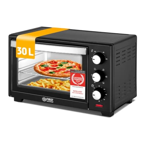 Offerta a tempo: TZS First Austria - Mini Forno 30L 1600W - Fornetto con regolazione della temperatura fino a 230°C - Con timer di 60 min, 3 altezze di inserimento, teglia e griglia - Per cucine piccole e campeggio - 0.00% da 119.95 € a 119.95 €