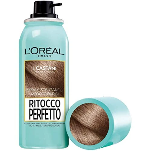 Offerta a tempo: L'Oréal Paris Spray Ritocco Perfetto, Spray Istantaneo per Radici e Capelli Bianchi, Durata fino a 1 Shampoo, Colore: Castano, 75 ml - -2.02% da 6.93 € a 7.07 €