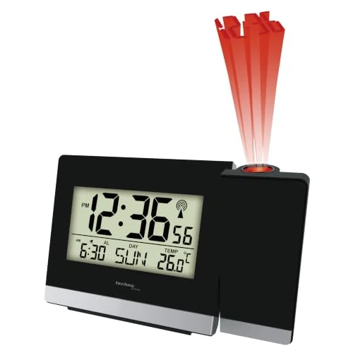 Zeitlich begrenztes Angebot: Technoline WT 536 Funk-Projektionswecker mit DCF77 Funkuhr | Uhrzeitprojektion | Innentemperatur | Alarm mit Snooze | Wochentag & Datum | Hintergrundbeleuchtung | Netzteil inklusive | Schwarz von 22.99 € auf 22.99 € (0.00% Rab