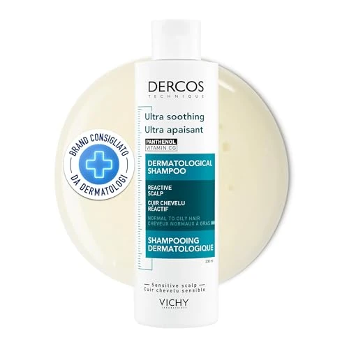 Offerta a tempo: Vichy Dercos, Shampoo Ultra Lenitivo, Per Tutti i Tipi di Capelli, Azione Lentiva, Prurito della Cuoio Capelluto e Arrossamenti Ridotti, Con Vitamina Cg e Pantenolo, 200 ml - 41% da 17.45 € a 10.29 €