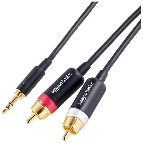 Beperkte aanbieding: Amazon Basics 3,5 Aux naar 2 RCA-adapter, audiokabel voor versterkers, actieve luidsprekers met vergulde stekkers, zwart, 1,20 meter van 8.59 EUR naar 8.59 EUR (besparing 0%)