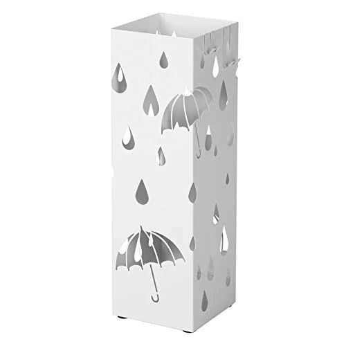 Zeitlich begrenztes Angebot: SONGMICS Regenschirmständer aus Metall, quadratischer Schirmständer, Wasserauffangschale herausnehmbar, mit Haken, 15,5 x 15,5 x 49 cm, weiß LUC49W von 22.99 € auf 21.99 € (4% Rabatt)