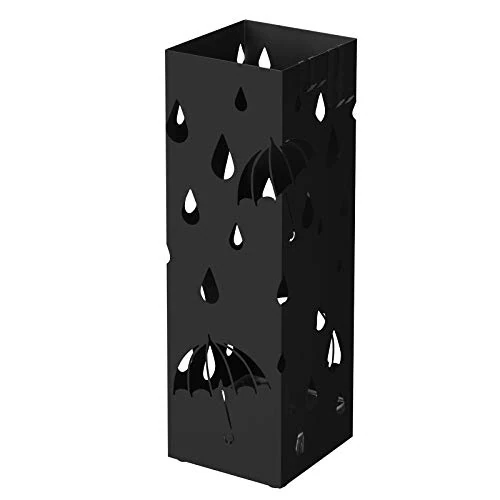 Offre limitée : SONGMICS Porte-parapluie carré en métal avec bac récupérateur d'eau amovible avec crochet 15,5 x 15,5 x 49 cm Noir LUC49B de 39.99 € à 39.99 € (0.0% de remise)