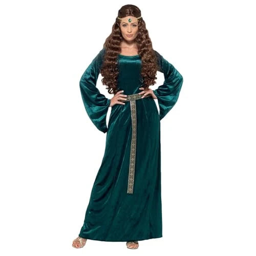 Offre limitee: Smiffys Costume demoiselle médiévale, Vert, avec robe et bandeau Halloween, Carnaval de 29.99 EUR a 28.01 EUR (economie 7%)