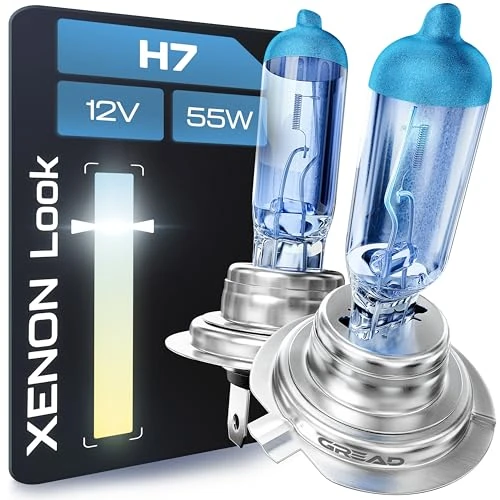 Limited-time offer: Gread H7 halogen bulbs, xenon-look, super white, 8500K 55W E-certification mark, perfect fit and long service life from 17.95 £ to 17.95 £ (save 0.00%)