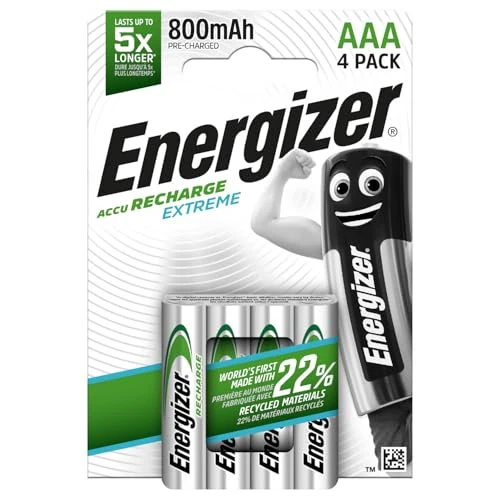Tijdelijke aanbieding: Energizer ENR Recharge Extreme 800 AAA BP4 van 6.84 EUR naar 5.54 EUR (korting 19%)