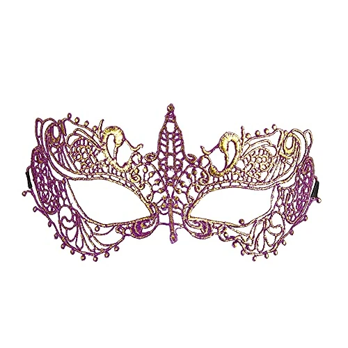 Widmann METALLIC PURPLE LACE EYEMASK
