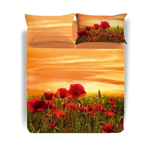 Caleffi, Ropa de Cama Doble con Funda nórdica 255 x 200 cm 100% algodón, 2 Fundas de Almohada 50 x 80 cm
