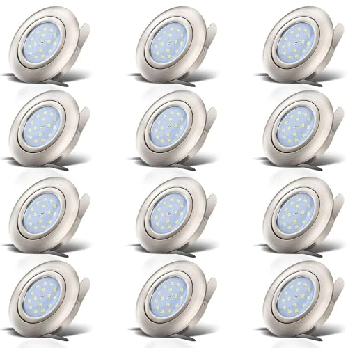 Oferta limitada: B.K.Licht Foco empotrable y plano Ø82 mm I 12 x 5W Bombillas LED 3000K 230V I Downlight IP23 de 79.99 EUR a 79.99 EUR (ahorro 0%)