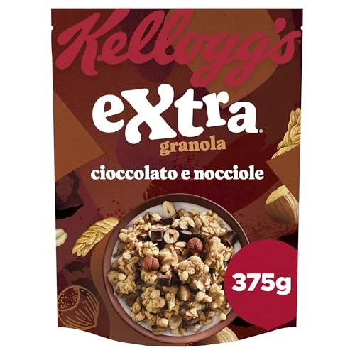 Kellogg's Cereali Extra | Gusto Cioccolato e Nocciole | Granola con Avena Croccante | Confezione Singola da 375g (1 x 375g)