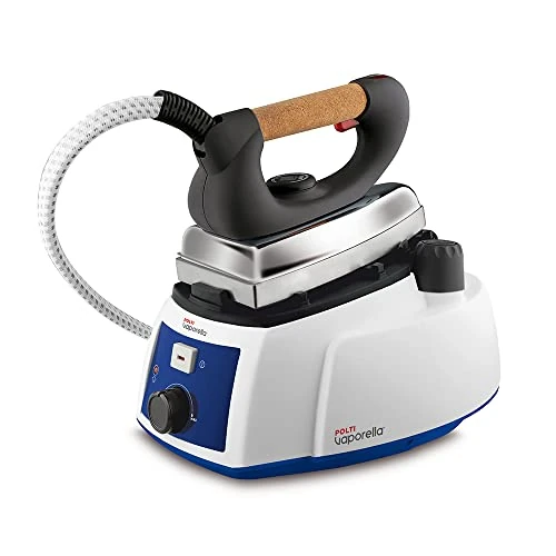 Offerta a tempo: Polti Vaporella 515 Pro, Ferro da Stiro a Vapore con Caldaia, Tappo di Sicurezza, Pressione Caldaia Max 3,5 Bar, Capacità 0,9 L, Regolazione Vapore, Bianco e Blu - 30% da 129.00 € a 89.99 €