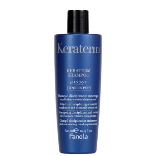 Fanola Keraterm Shampoo, Gentle Cleanses and Eliminates Frizz for Vital, Soft and Shiny Hair, SLES and SLS Free Formula, 300