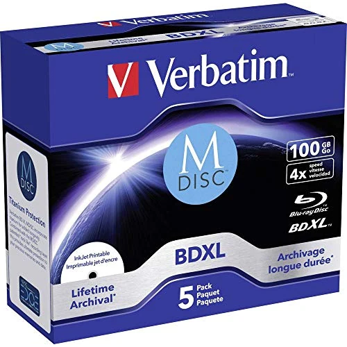 Offerta a tempo: Verbatim 43834 BD-R XL Blu-Ray Registrabile (BD-R) - Confezione da 5, Trasparente/bianco - 0.00% da 94.89 € a 94.89 €