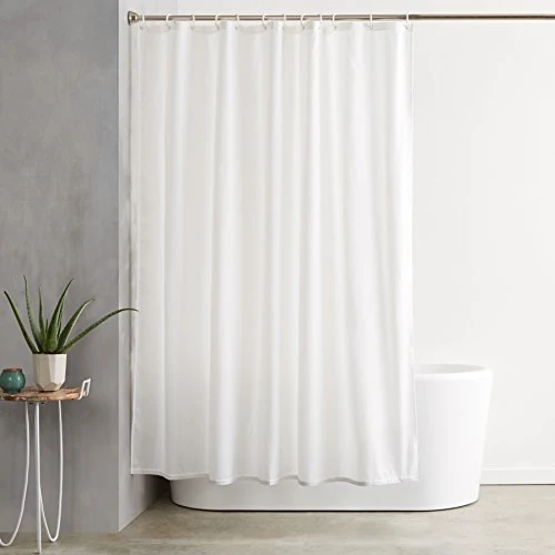 Offerta a tempo: Amazon Basics Tenda da doccia, in tessuto resistente all'acqua e alla muffa, con occhielli e ganci, lavabile in lavatrice, 180 x 200 cm, bianco - 21% da 13.19 € a 10.41 €