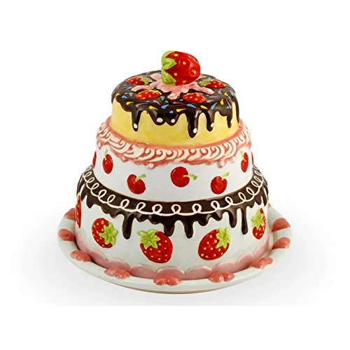 Home Portatorta con Coperchio, 19 cm, Ceramica, Multicolore