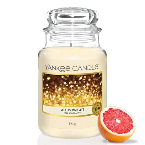 Yankee Candle Duftkerze im Glas (groß) | All is Bright | Kerze mit langer Brenndauer bis zu 150 Stunden | Perfekte Geschenke für Frauen