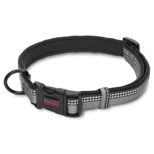 Offre limitée : Collier Confortable HALTI - Un Collier pour Chien Rembourré en Néoprène Doux pour Toutes les Races – Réglable et Réfléchissant. Nombreuses Couleurs pour Chiens de taille moyenne (Taille M, Noir) de 12.90 € à 12.90 € (0.00% de remise)