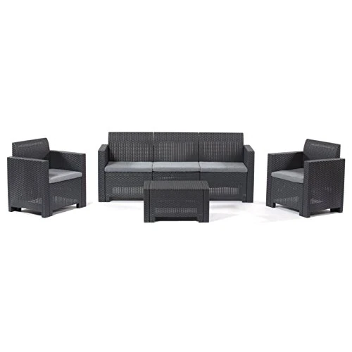 Offerta a tempo: Bica 9068.4 Set Nebraska Salottino 5 Posti, Antracite, 338 x 155 x 79 cm - 15% da 270.30 € a 229.00 €