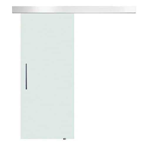 Offerta a tempo: HOMCOM Porta Scorrevole Interna in Vetro Smerigliato con Binario B1 e Maniglia per Bagno Cucina Studio Vetro 205x 77,5x 0,8cm - 17% da 204.95 € a 169.17 €