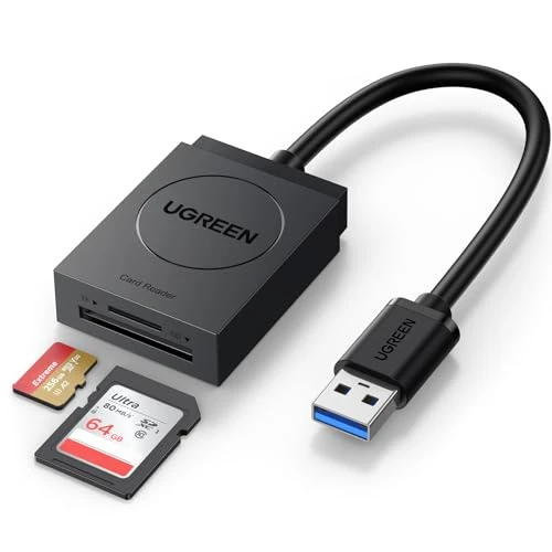 Zeitlich begrenztes Angebot: UGREEN SD Kartenleser USB 3.0 SD TF kartenlesegerät SD Card Reader SD Karten Adapter 2 Slot Speicherkartenleser für SDXC, SDHC, SD, MMC, RS-MMC, Micro SDXC, Micro SD, Micro SDHC (Schwarz) von 11.99 € auf 8.79 € (27% Rabatt)