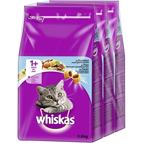 Whiskas 1+ Kattenbrokken - Tonijn - zak 3 x 3,8kg