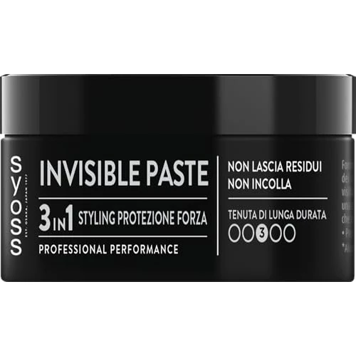 Offerta a tempo: Syoss Invisible Paste 100 ml, Cera per capelli 3-in-1 styling, protezione, forza, Pasta capelli con complesso vitaminico, Pomata capelli per un tocco finale naturale e tenuta di lunga durata 3 - 32% da 4.99 € a 3.39 €