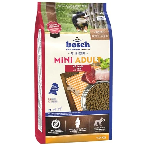 bosch HPC Mini Adult | con cordero y arroz | Alimento seco para perros adultos de razas pequeñas (hasta 15 kg) | 1 x 3 kg