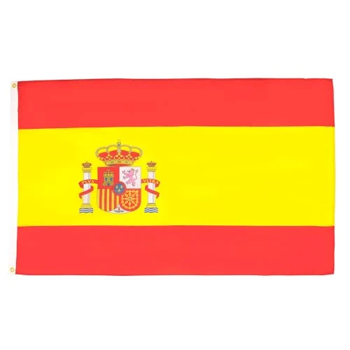 Offre limitée : AZ FLAG Drapeau Espagne 90x60 cm Drapeau Espagnol Polyester Léger 2 Œillets | Usage intérieur Drapeau décoratif España coutures doubles et bords renforcés avec œillets métalliques de 9.25 € à 9.25 € (0.00% de remise)