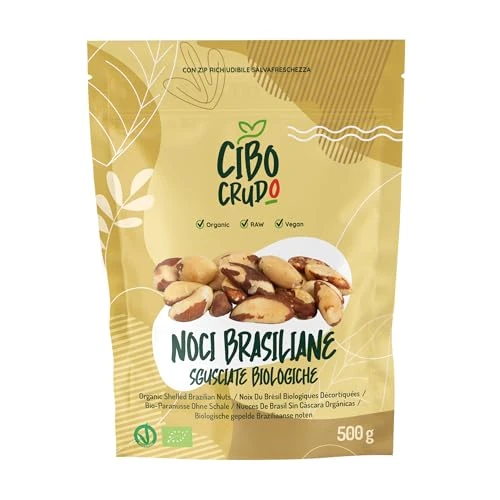 Tijdelijke aanbieding: CiboCrudo Noci Brasiliane dell’Amazzonia Sgusciate Crude Bio, Valori Nutrizionali e Proprietà Intatte, Confezionate in Atmosfera Protettiva, Ricche di Selenio e Vitamine – 500 gr van 21.99 € naar 21.99 € (0.00% korting)
