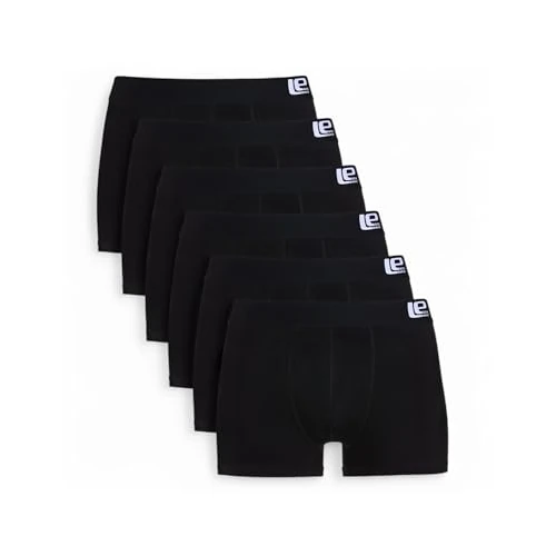 Limited-time offer: Lower East Men's Retro Boxer Shorts, Black (No Stripes - Pack of 6), M from 14.72 £ to 14.72 £ (save 0.00%)
