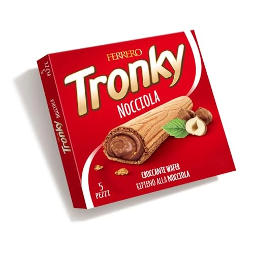 Offerta a tempo: Ferrero Tronky Nocciola - 5 Pezzi, Wafer Croccantissimo con Ripieno di Crema di Nocciole e Granella Tostata — 8% da 2,39 € a 2,19 €