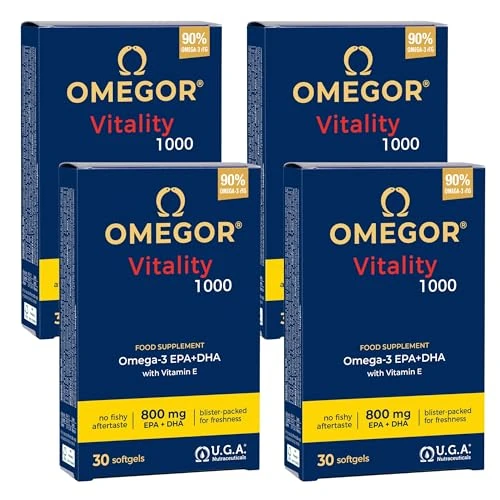 Omega 3 1000mg - Fish Oil with 800mg EPA and DHA per Capsule | The only Omega 3 IFOS Certified 5 Stars Since 2006 | Fish Oil Supplement Capsules with 90% Omega-3 rTG | 30 Capsules x 4
