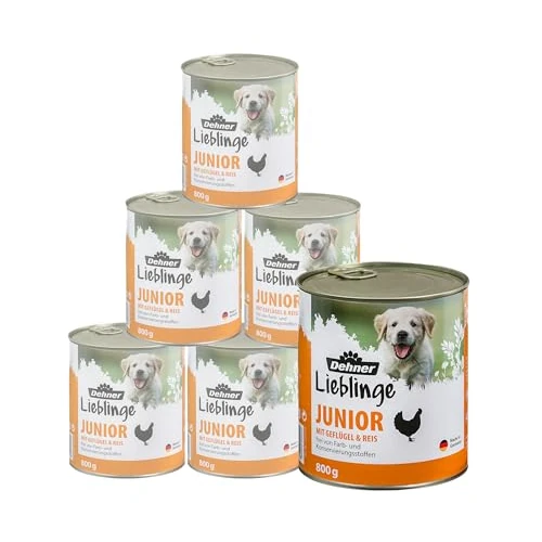 Zeitlich begrenztes Angebot: Dehner Hundefutter, Nassfutter vitaminreich, für Welpen und junge Hunde, Geflügel / Reis, 6 x 800 g Dose (4.8 kg) von 13.74 € auf 13.74 € (0.00% Rabatt)