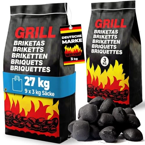 Offerta a tempo: DEUBA Carbonella per Barbecue 27kg 9 Sacchetti da 3 Kg - 17% da 59.99 € a 49.99 €