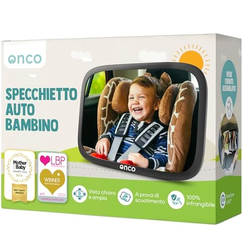 Offre limitée : Onco Miroir Voiture Bébé Siège Dos à la Route - Incassable & Grand Angle de 16.99 € à 16.14 € (5% de remise)