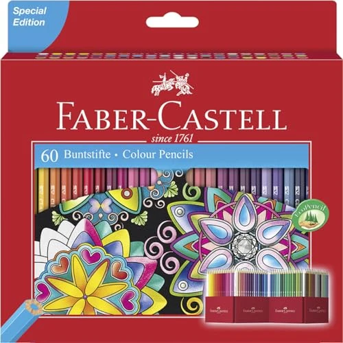 Offre limitée : FABER-CASTELL - Coffret de crayons de couleur Castle, 60 crayons de 22.49 € à 8.90 € (60% de remise)