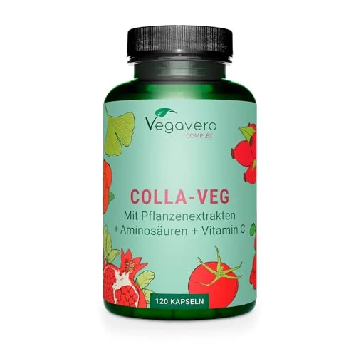 Offerta a tempo: Vegavero COLLAGENE Vegano | con Vitamina C ed estratti vegetali Antiossidanti | Senza Additivi | per PELLE e ARTICOLAZIONI | 120 | Vegan - 33% da 27.95 € a 18.85 €