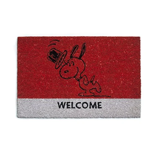Excelsa Peanuts deurmat Snoopy, kokosvezel, rood, 40 x 60 cm