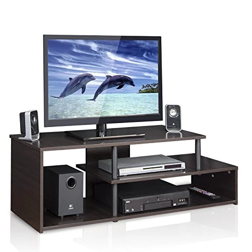 Zeitlich begrenztes Angebot: Furinno TV-Regal mit unterschiedlichen Ablageflächen, holz, Espresso/Schwarz, 37.08 x 37.08 x 38.1 cm von 69.69 € auf 69.69 € (0.00% Rabatt)