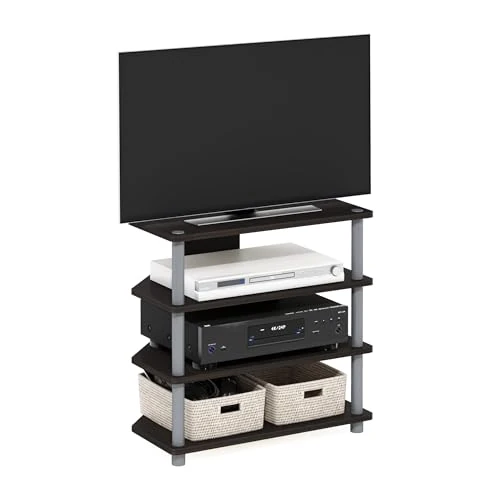 Offerta a tempo: Furinno Turn-N-Tube Easy Assembly 4-Tier Petite Entertainment Center / TV Stand / TV Unit / TV Desk, Espresso/Grey - 0.00% da 52.99 € a 52.99 €