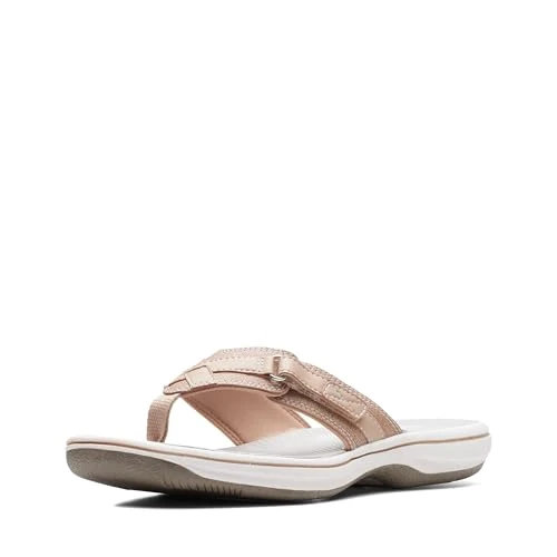 Tijdelijke aanbieding: Clarks Women's Breeze Sea Flip Flop, Taupe, 11 B(M) US van 44.46 € naar 44.46 € (0.00% korting)