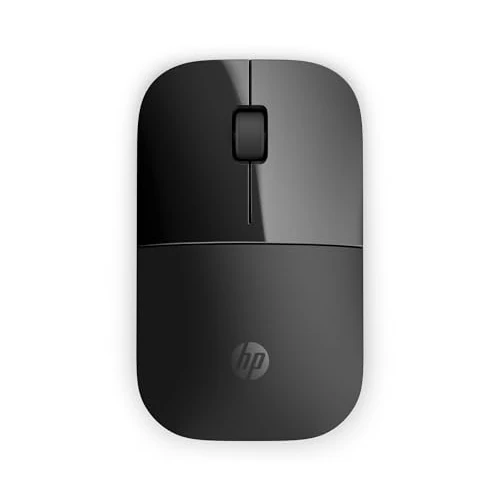 HP Z3700 Souris USB sans fil mince 2,4 GHz noire avec capteur optique LED bleue 1200 dpi, autonomie de la batterie jusqu'à 16 mois
