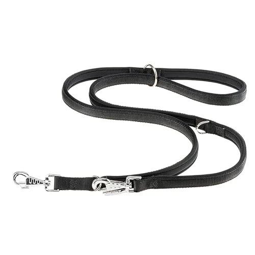 Limited-time offer: Ferplast DAYTONA GA Extra Strong Training Dog Lead - 3 Adjustable Lengths - Soft Padded Handle - Anti-Abrasion - Italian Design - 200 x 1.5 cm, Black from 18.90 GBP to 18.90 GBP (save 0%)
