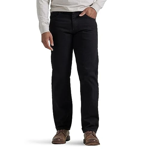 Wrangler Authentics Herren Klassische 5-Pocket Baumwolle mit Lockerer Passform Jeans, Schwarz, 36 W / 32 L