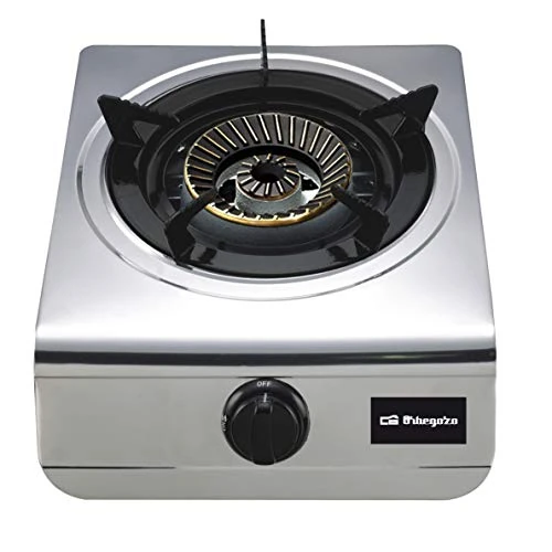 Orbegozo FO 1700 Gas Cooker, Stainless Steel, Suitable for Butane and Propane Gas, 4.3 kW Burner, Black