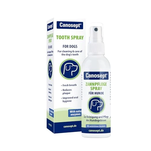 Oferta limitada: Canosept Spray de Cuidado Dental 100ml - Dental perros - Plaque off - Para una limpieza dental eficaz, cuidado dental, higiene bucal - Ayuda Contra el Mal Aliento - para mal aliento de perros de 9.99 € a 9.99 € (ahorro 0.00%)
