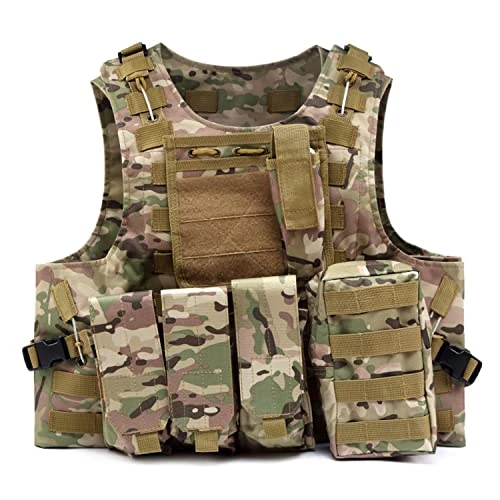 Zeitlich begrenztes Angebot: Tactical Weste Militär MOLLE-Weste Armee Airsoft SWAT Weste Jagd Angriff Weste Schutz für Paintball Dschungel Feldspiel Geeignet für Jäger Soldaten Polizisten Outdoor Militär Taktische Feldspielweste von 39.99 € auf 39.99 € (0