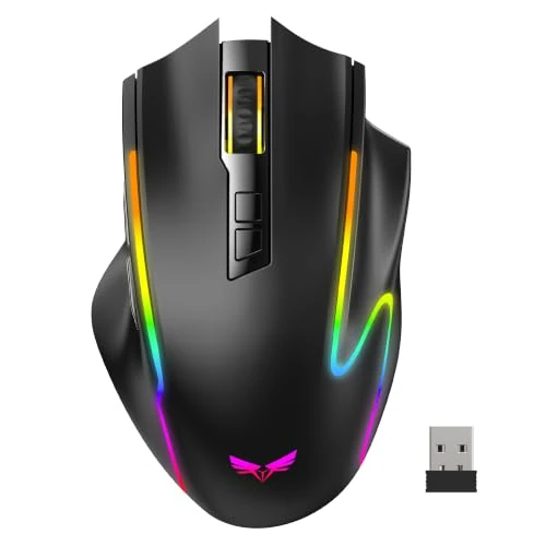 Zeitlich begrenztes Angebot: TECKNET RGB Gaming Maus Kabellos 2,4 GHz mit Schnellfeuertaste, 12800 DPI von 27.99 € auf 23.52 € (16% Rabatt)