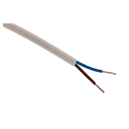 Zenitech - Przewód Zasilający H05VV-F 2x 1.5mm² - Płaska Konstrukcja - Do Użytku Wewnętrznego - Izolacja PVC - Do Urządzeń Domowych i Połączeń Domowych - 10m - Biały